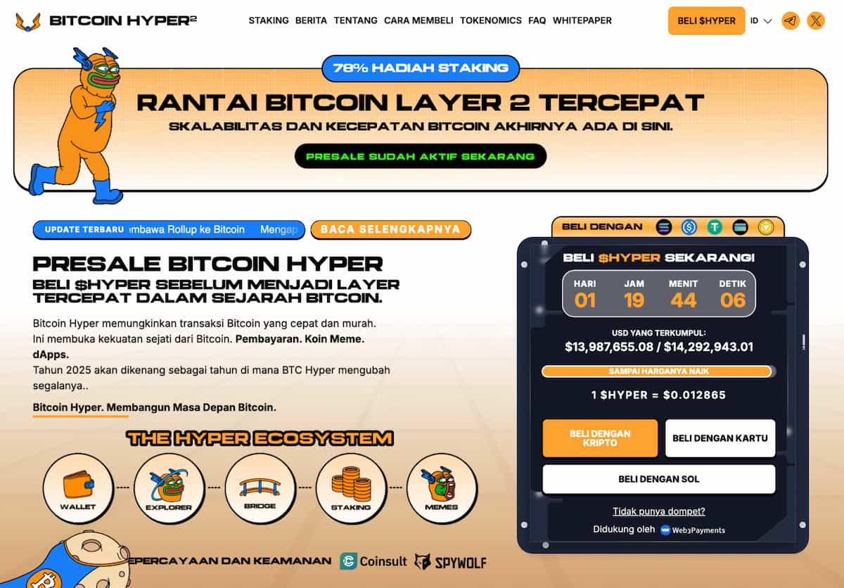 Bitcoin Hyper - Salah Satu Cryptocurrency Terbaik yang Menawarkan Imbalan Staking pada Layer 2 Bitcoin