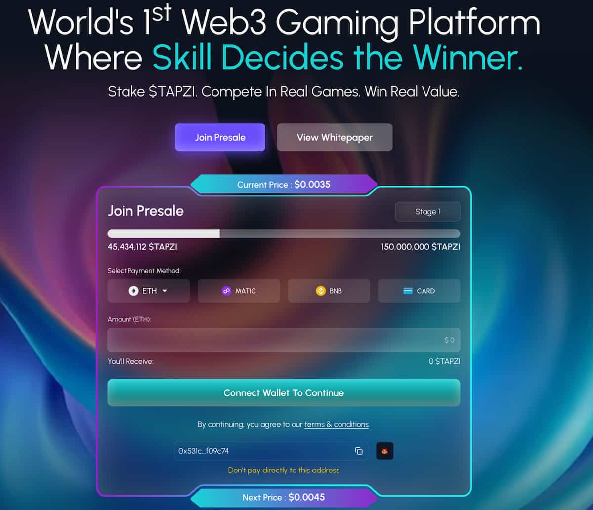 Tapzi - Koin Micin Potensial dari Launchpad Web3 Play-to-Earn yang Terdesentralisasi