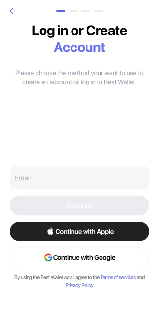Buat akun di Best Wallet