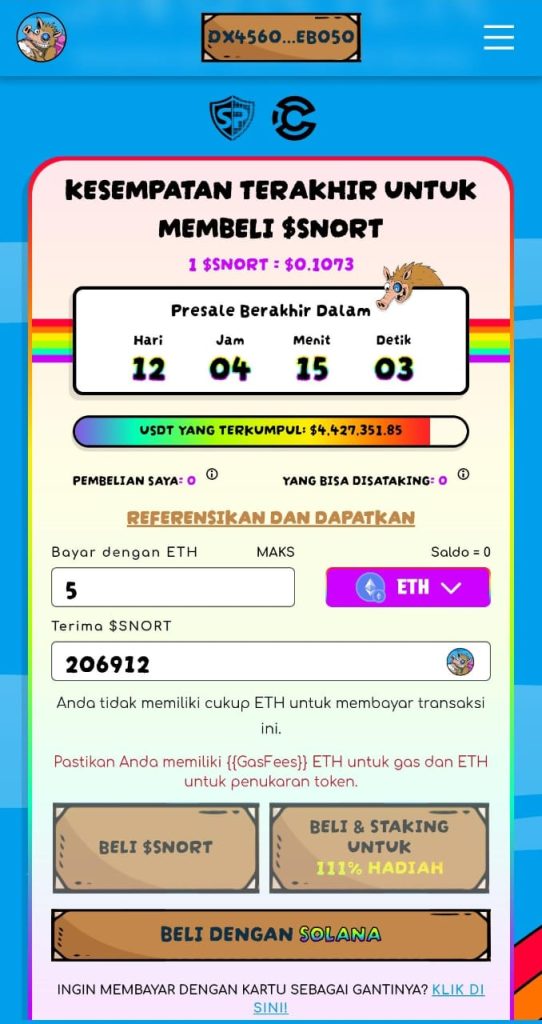 beli SNORT - prediksi harga snorter