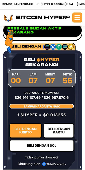 Cara beli Bitcoin Hyper - coin crypto terbaru