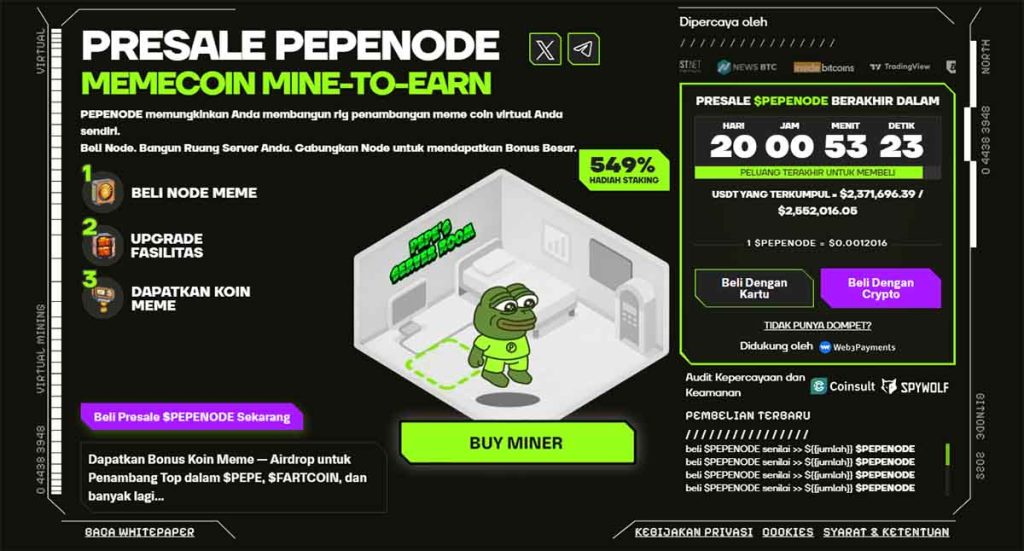 PEPENODE - koin meme terbaik