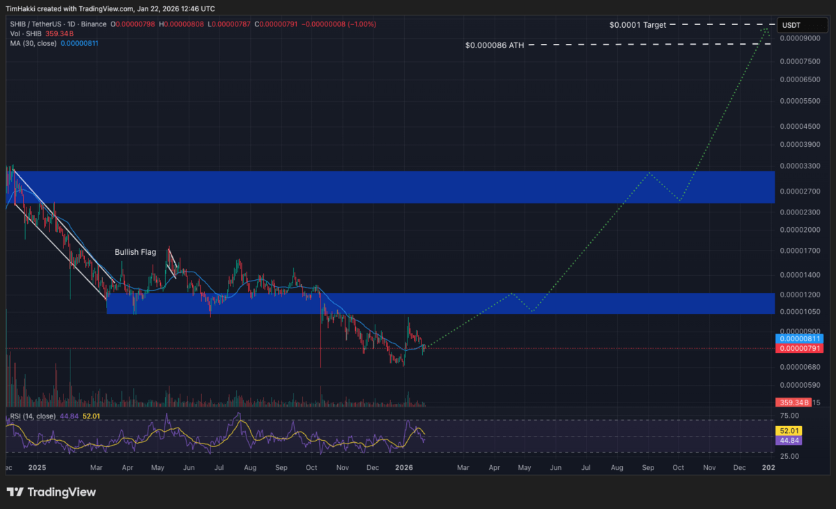 Gemini AI - Grafik Prediksi harga Shiba inu