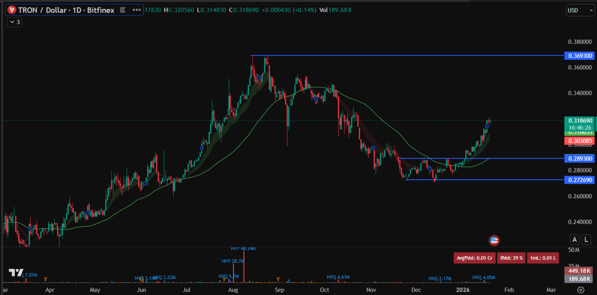 Grafik harga Tron
