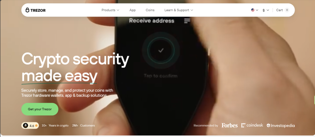 trezor home page - Migliori DeFi Wallet