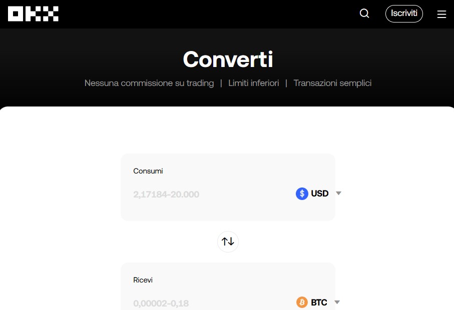 OKX home page