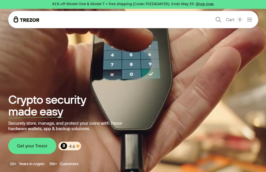 Trezor home page
