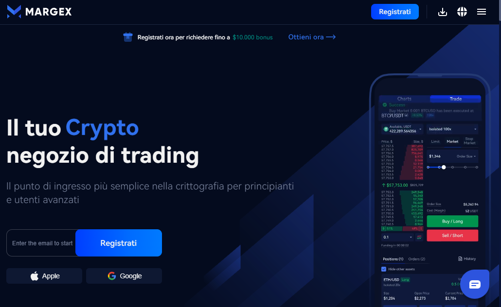 Margex - migliori piattaforme di trading futures bitcoin