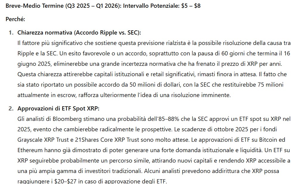Previsioni di Gemini per Ripple
