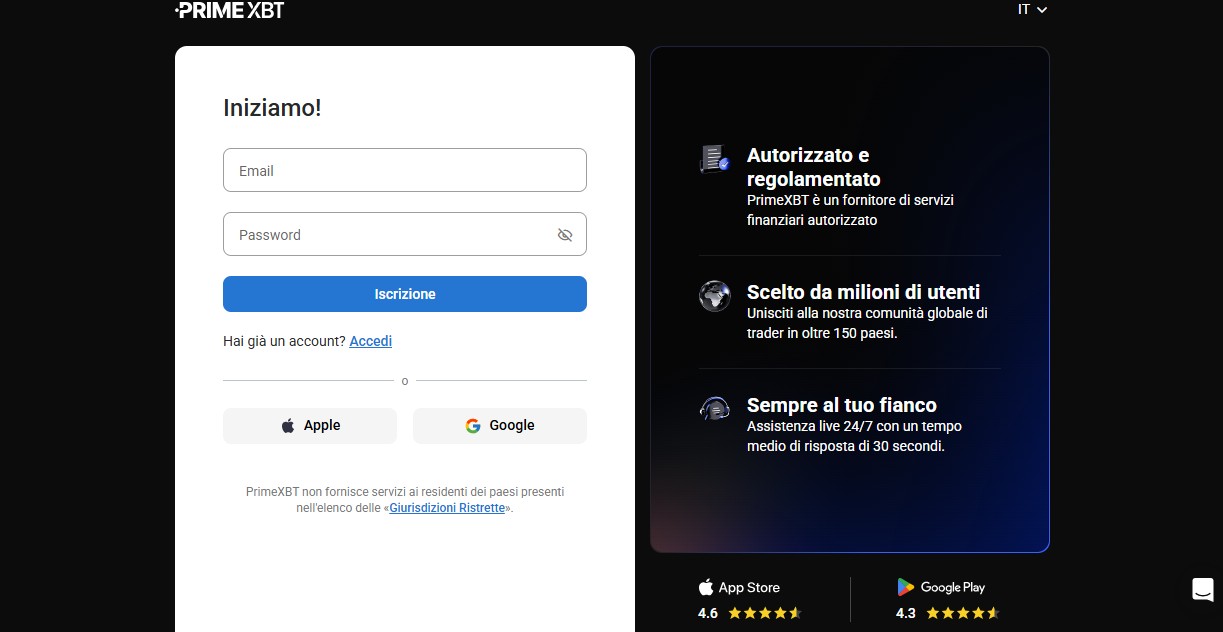 Come registrarsi su PrimeXBT