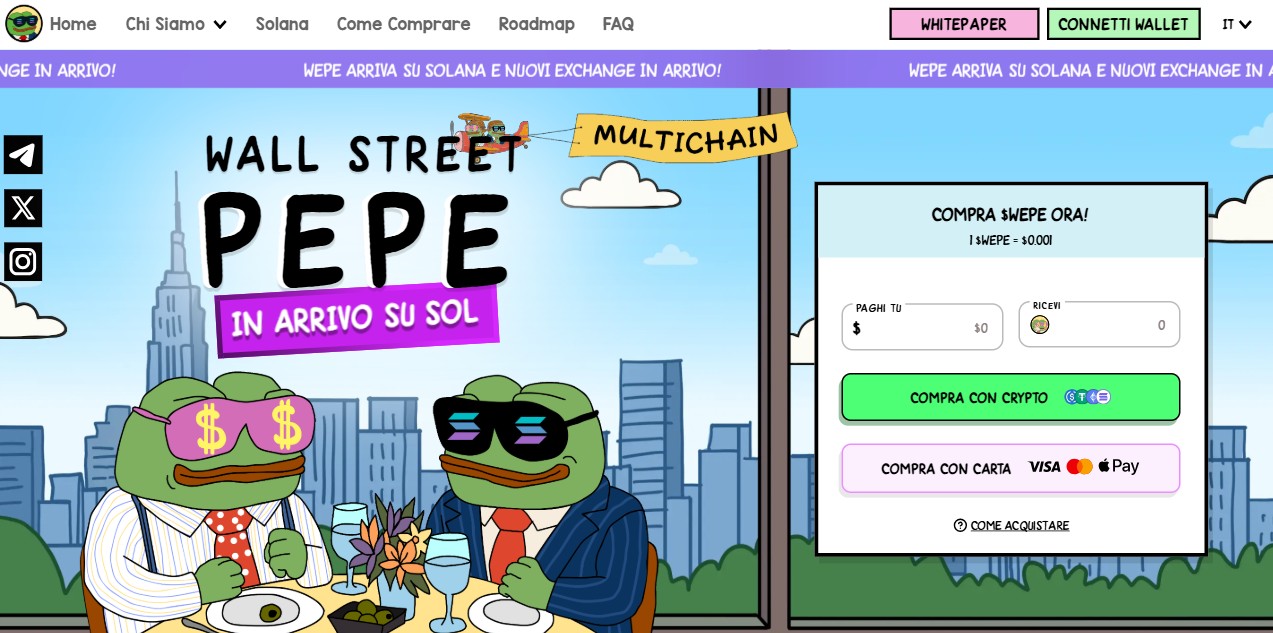 Comprare Wall Street Pepe: Guida 2026, Previsioni e Opportunità