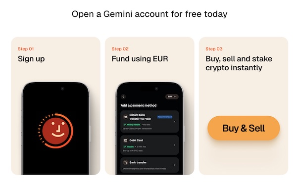 Gemini aprire un account tutorial
