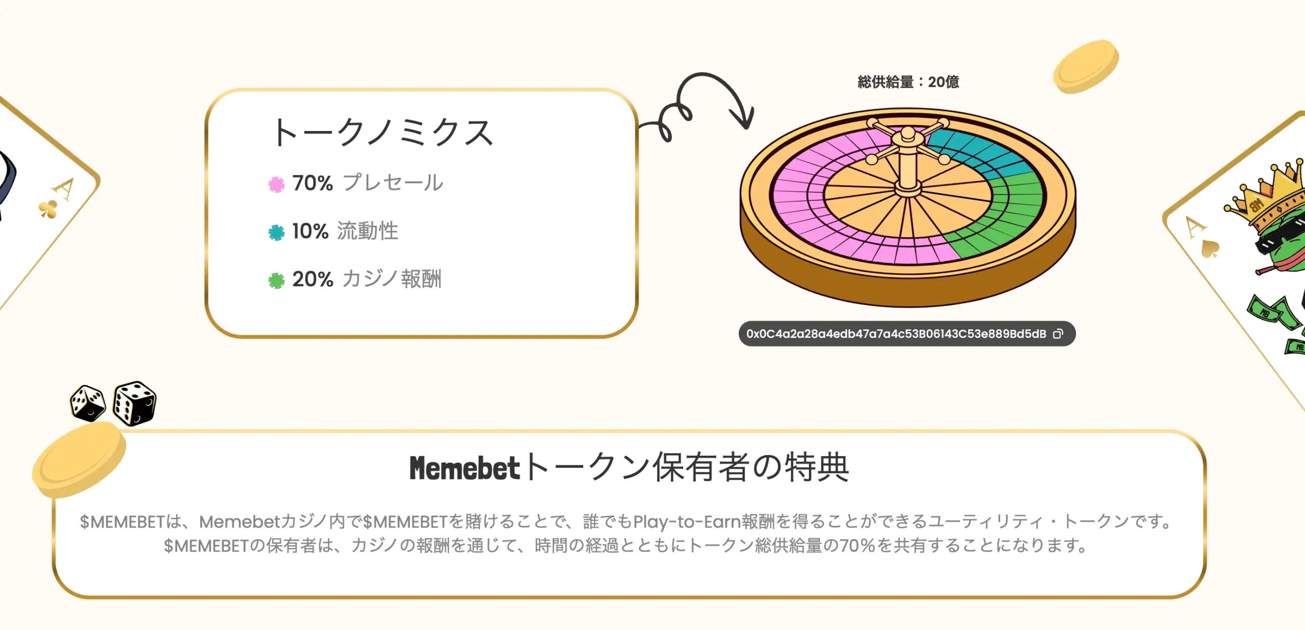 Memebet Token公式サイトのトークノミクス