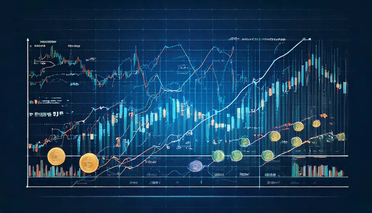 様々な仮想通貨の価格変動ボード