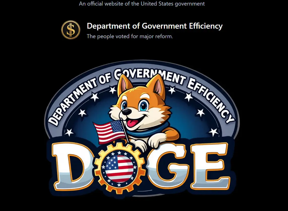 政府効率化局（D.O.G.E）の公式サイトに掲載された初期ロゴ。