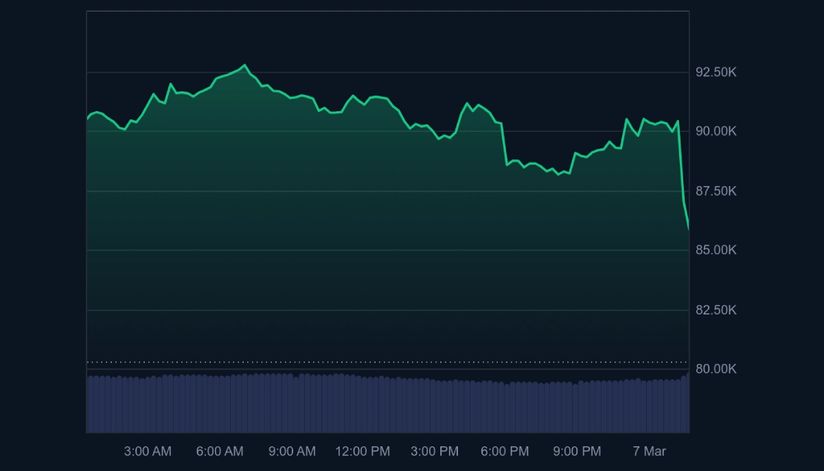 BTC Price Chart 6-7 march