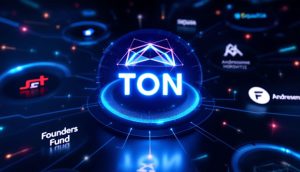 TONコインのロゴとベンチャー企業のロゴ