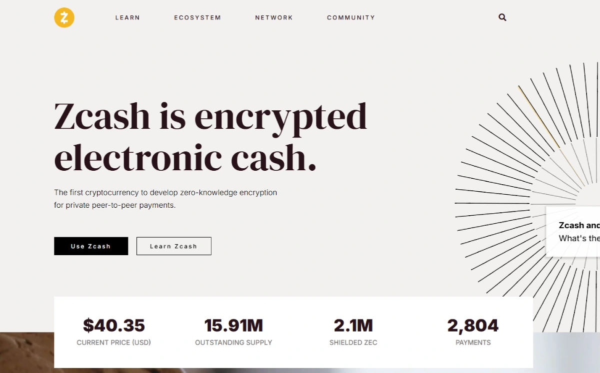 ZCash Homepage
