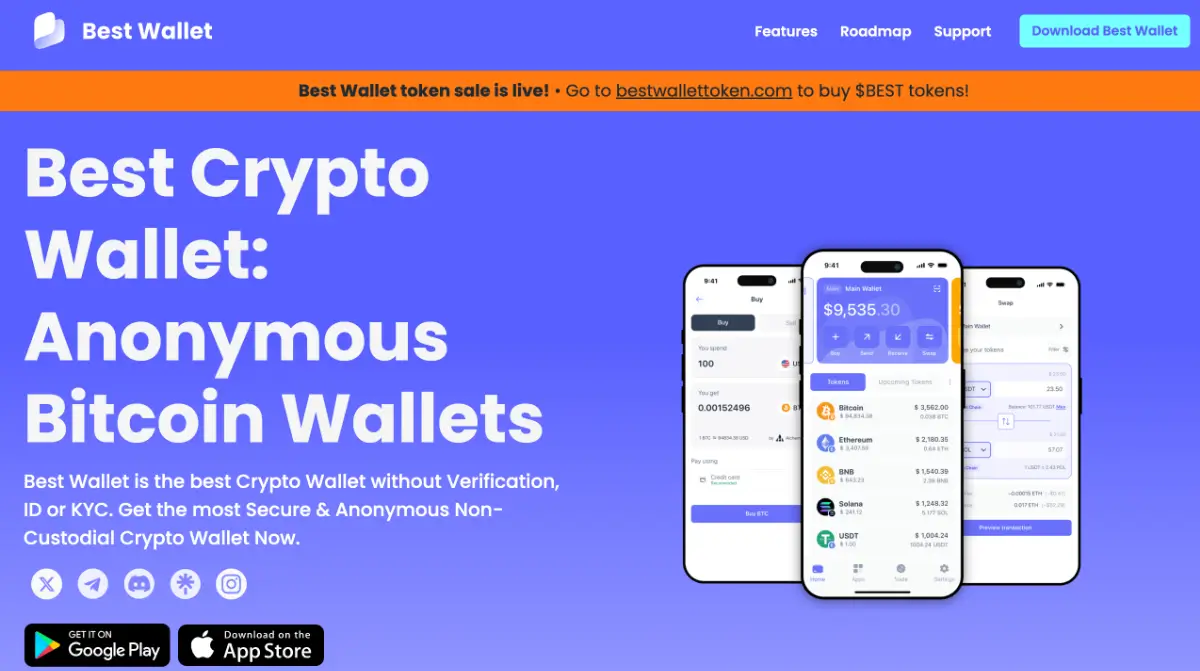 「Best Wallet」ウェブサイト