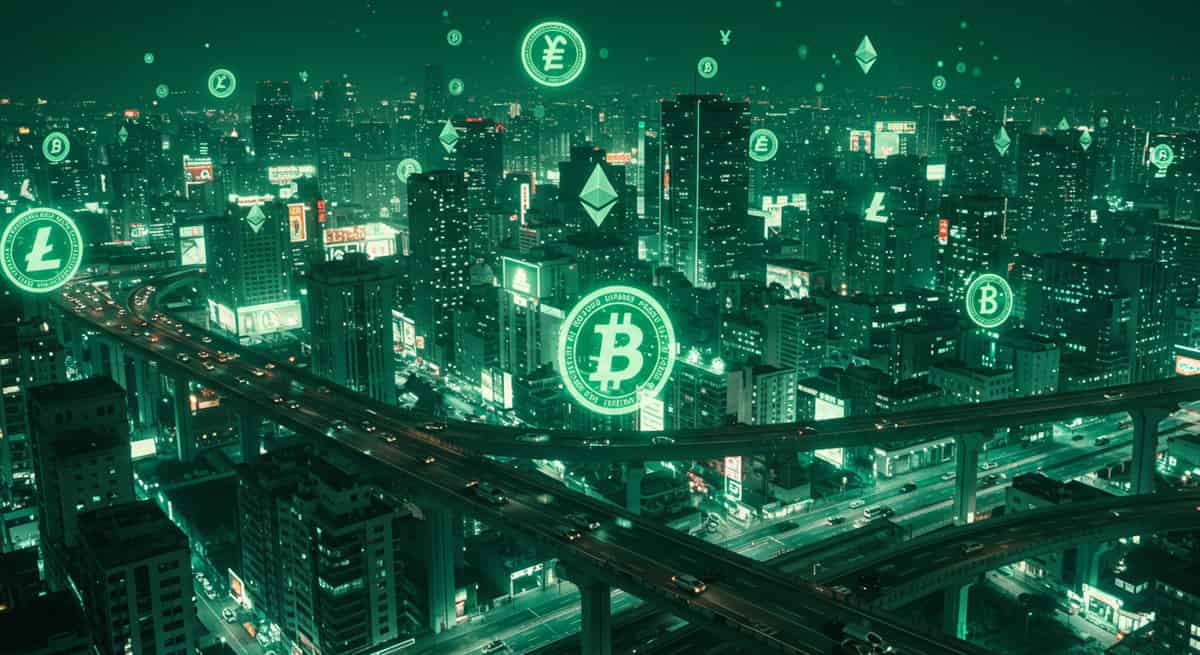 ビットコインと夜景-イミュータブル 仮想通貨 将来性