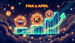 2025年4月最終週に注目されるアルトコインBNB、Kaspa、SUBBDを示す未来的なイメージ