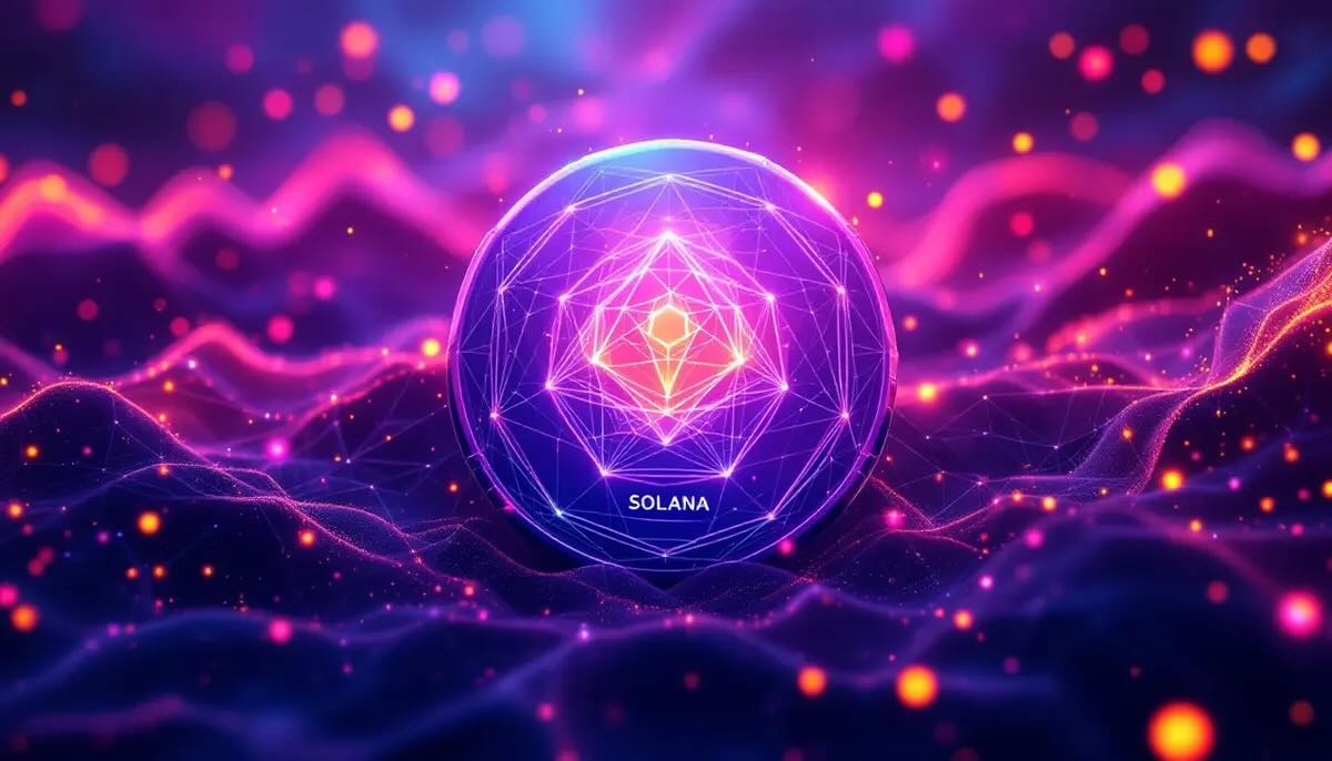 Solanaブロックチェーン上で急成長するデジタルトークンBOOPの抽象的なイメージ