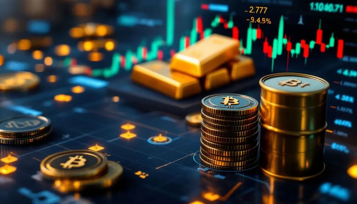金、原油、仮想通貨のシンボルが表示されたBybitの取引画面