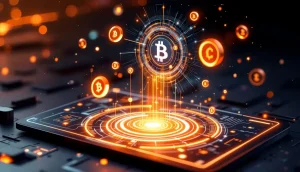 仮想通貨ローンチパッドとデジタル空間で光るトークン