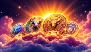 2025年の注目仮想通貨プレセール、Dragoin、BTCブル、Solaxy、MIND of Pepeのシンボルが上昇するイメージ