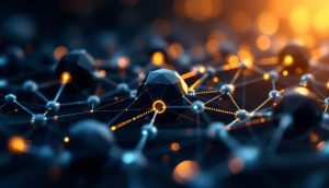 イーサリアムのPectraアップグレードによるネットワーク進化を象徴する抽象的なノード接続図