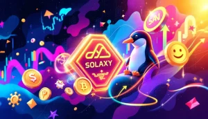2025年に注目されるミームコインとSolaxy（SOLX）を示すイメージ