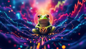 AIとミーム文化が融合した新しい仮想通貨 MIND of Pepe の成長を示すイメージ
