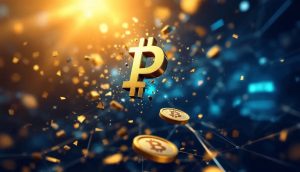 問題が発生し不安定になっているブロックチェーンネットワークと下落するトークンの抽象的なイメージ