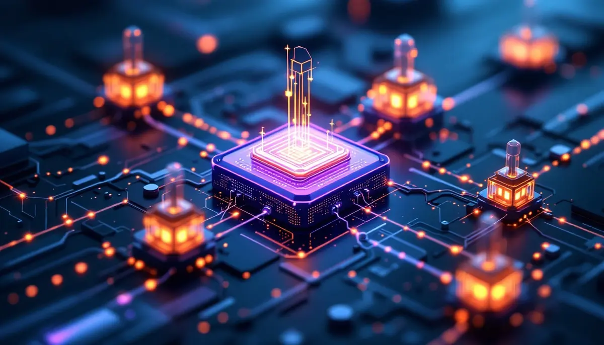 未来的なブロックチェーンネットワークとLayer2接続を表現するイメージ