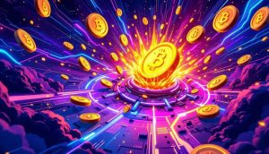ソラナのネットワーク上でミームコインが急増する様子をイメージしたイラスト