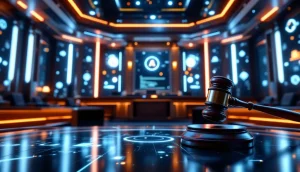 法廷で仮想通貨XRPが注目される場面のイメージ
