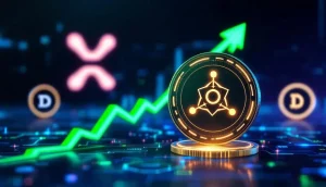 アルトコイン市場の動向を示す、中央にSolaxy（SOLX）のロゴが配置された未来的なグラフィック