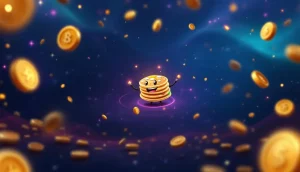 デジタル取引プラットフォームとパンケーキのマスコットキャラクター
