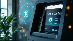 ビットコインATMと企業買収を表現したデジタルアート