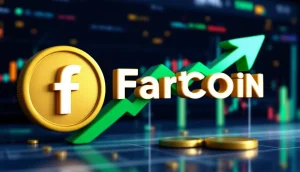 ファートコインの価格上昇を表すトレーディング画面とコインベースのロゴ
