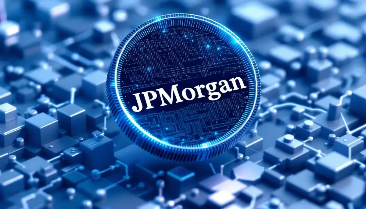 伝統的なJPモルガンのロゴがデジタルトークンに変化