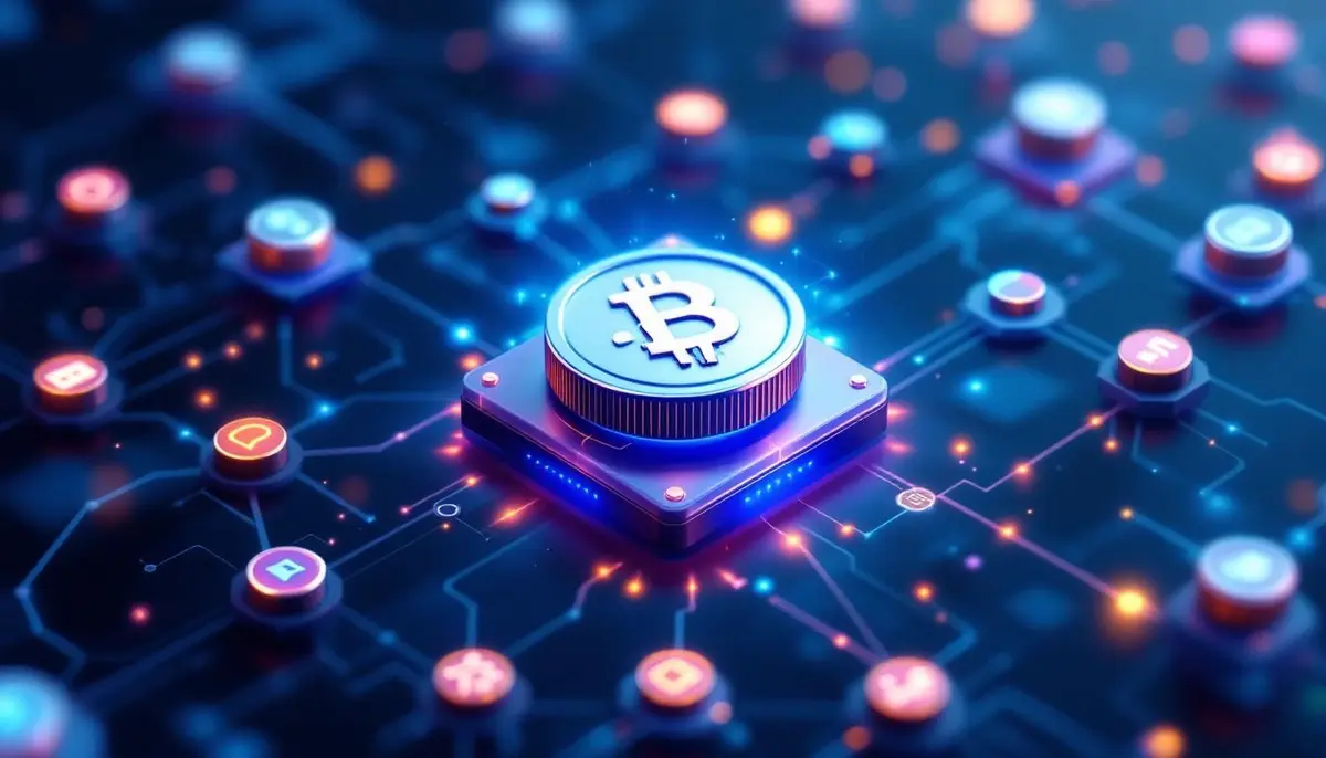 ライトコインのレイヤー2ネットワークを表現したデジタルブロックチェーンのイメージ