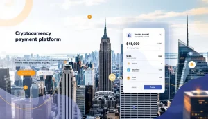 ニューヨーク州で規制承認を受けた仮想通貨決済プラットフォームのイメージ