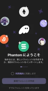Phantomウォレットのスタート画面