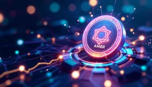 ソラナブロックチェーン上でトークン化されるアンバー・インターナショナルのロゴ