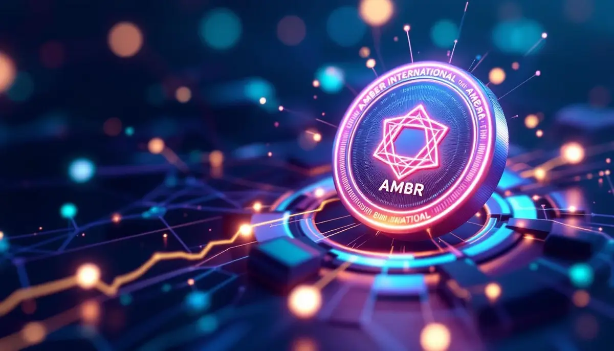 ソラナブロックチェーン上でトークン化されるアンバー・インターナショナルのロゴ
