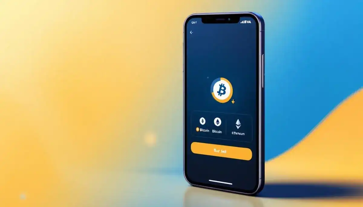 スペインの大手銀行BBVAのロゴと、ビットコインとイーサリアムのシンボルが表示されたスマートフォン