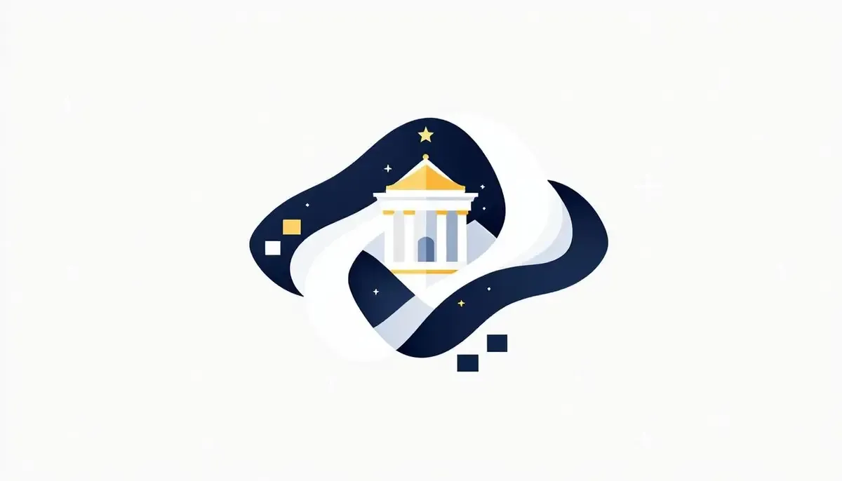 Ondo Financeのロゴと金融ビルが描かれたイラスト。現実世界資産のトークン化