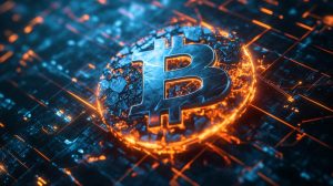 量子コンピュータの脅威にさらされるビットコインのイメージ