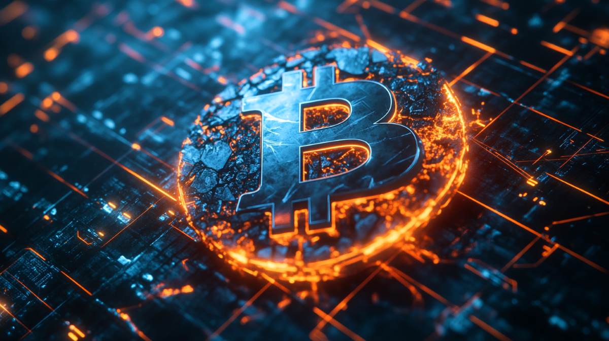量子コンピュータの脅威にさらされるビットコインのイメージ